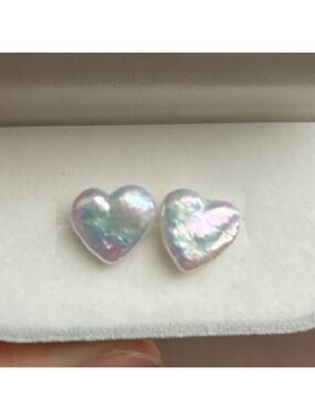Baroque Heart Pearl Stud Earrings, Freshwater Pearl, Elegant Mother’s Day Gift